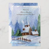 Kerstak in Snow Feestdagenkaart (Voorkant / Achterkant)