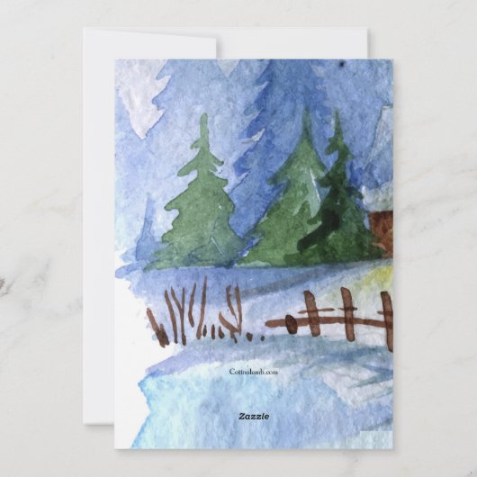 Kerstak in Snow Feestdagenkaart (Achterkant)