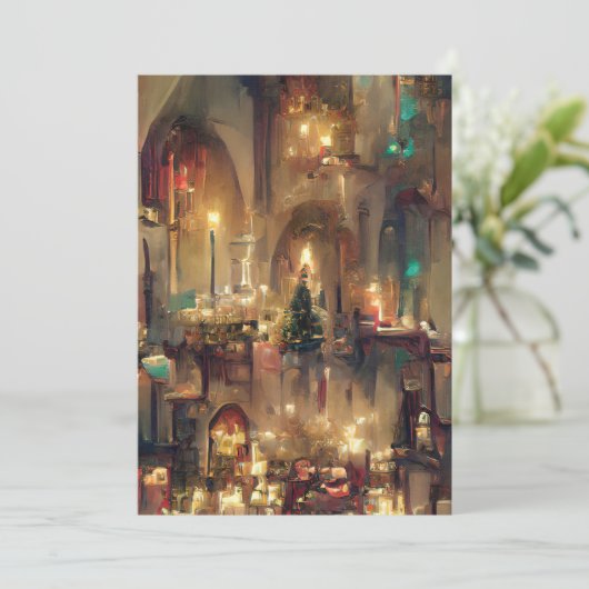 Kerstak, kerstcadeautjes bedankkaart (Staand voorkant)