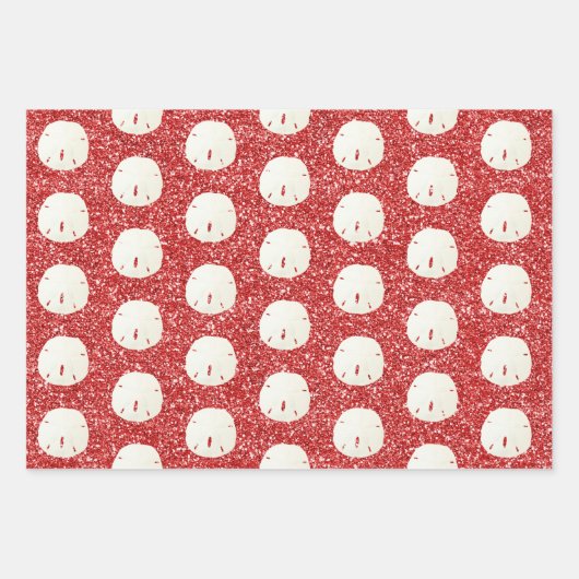 Kerstak van de Rode Starfish Sand Dollar Inpakpapier Vel (Voorkant 2)