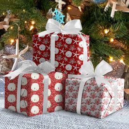 Kerstak van de Rode Starfish Sand Dollar Inpakpapier Vel