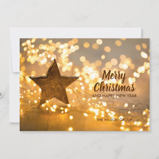 Kerstak van kerstlampjes feestdagenkaart (Voorkant)