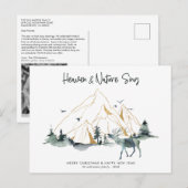 KerstaKaart van Majestic Mountain Forest Woodland Briefkaart (Voorkant / Achterkant)