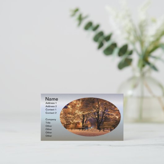 kerstakbanken visitekaartje (Staand voorkant)