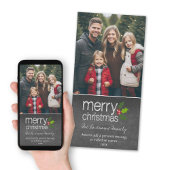 Kerstakbord van Merry - Verticale foto Feestdagenkaart