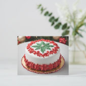 Kerstake Feestdagenkaart (Staand voorkant)