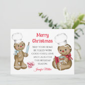 Kerstakebrood met kerstkoekjes Exchange Recipe Feestdagenkaart (Staand voorkant)