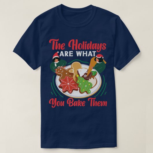 Kerstakebrood voor het bakken De Feestdagen T-shirt (Design voorkant)