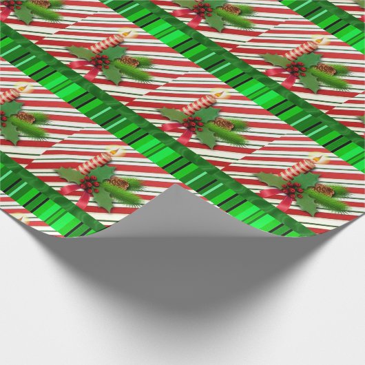 Kerstakelpapier Kandle Red Green Cadeaupapier (Hoek)