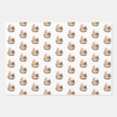 Kerstakelpapier met ertsen, bijtende dennenboom inpakpapier vel (Voorkant 2)