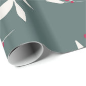 Kerstakelpapier met groen/rood leder cadeaupapier (Rol Hoek)