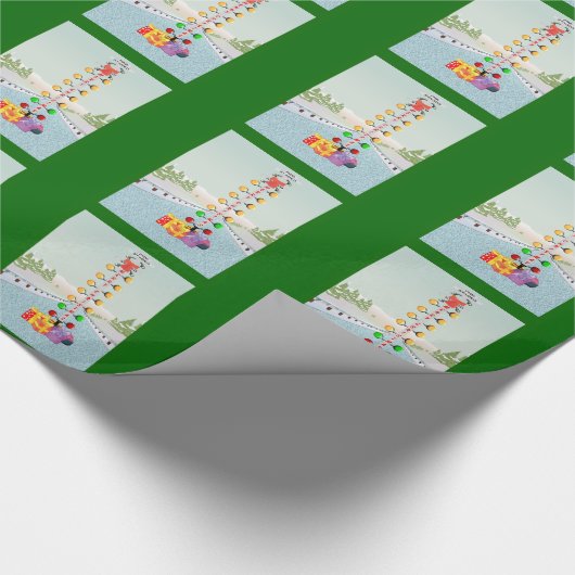 Kerstakelpapier met motor cadeaupapier (Hoek)