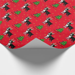 Kerstakelpapier van Boston Terrier Antler Cadeaupapier