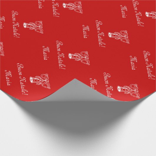 Kerstakelpapier van Buon Natale | douane Cadeaupapier (Hoek)