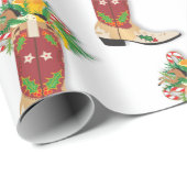 Kerstakelpapier voor cowboy kerst cadeaupapier (Rol Hoek)