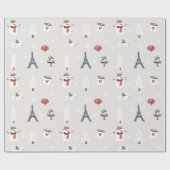 kerstakelpapier voor de kerstaven van de Eiffeltor Cadeaupapier (Vlak)