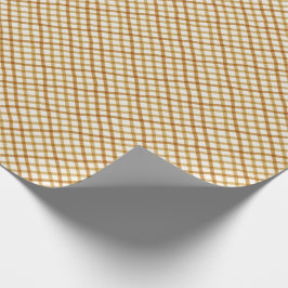 Kerstakelpapier voor Gingham in Gold Cadeaupapier