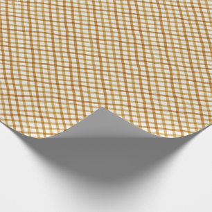 Kerstakelpapier voor Gingham in Gold Cadeaupapier