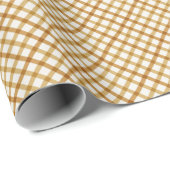 Kerstakelpapier voor Gingham in Gold Cadeaupapier (Rol Hoek)