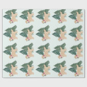 Kerstakelpapier voor gouden kerstwandelaars cadeaupapier (Vlak)