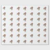 Kerstakelpapier voor gouden kerstwandelaars cadeaupapier (Vlak)