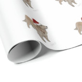 Kerstakelpapier voor gouden kerstwandelaars cadeaupapier (Rol Hoek)