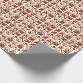 Kerstakelpapier voor gouden kerstwandelaars cadeaupapier (Hoek)