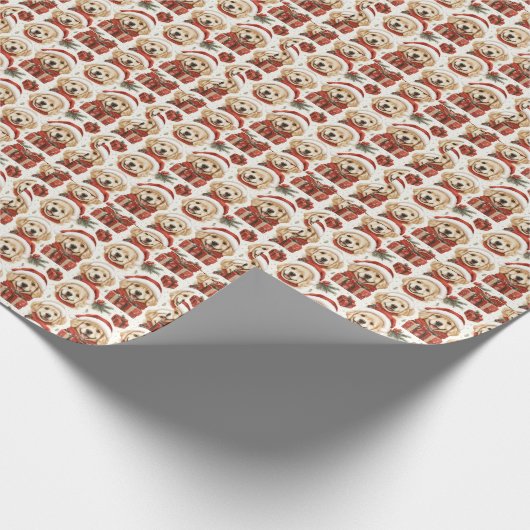 Kerstakelpapier voor gouden kerstwandelaars cadeaupapier (Hoek)