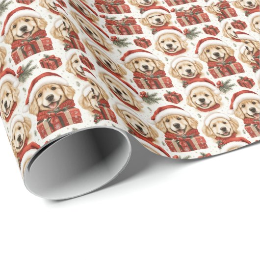 Kerstakelpapier voor gouden kerstwandelaars cadeaupapier (Rol Hoek)