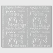 Kerstakelpapier voor grijze en witte Word-kunst Cadeaupapier (Vlak)