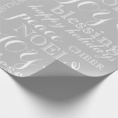 Kerstakelpapier voor grijze en witte Word-kunst Cadeaupapier (Hoek)