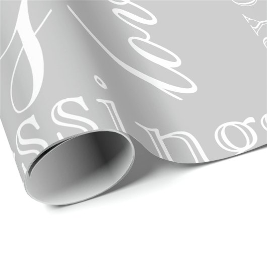 Kerstakelpapier voor grijze en witte Word-kunst Cadeaupapier (Rol Hoek)