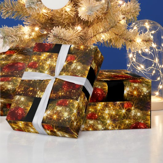 Kerstakelpapier voor mousserende kerstwijn cadeaupapier (Feestdagen)