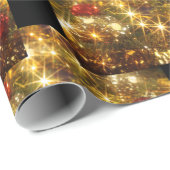 Kerstakelpapier voor mousserende kerstwijn cadeaupapier (Rol Hoek)