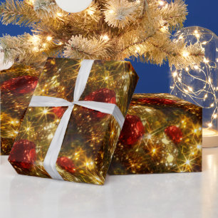 Kerstakelpapier voor mousserende kerstwijn cadeaupapier