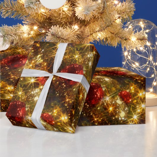 Kerstakelpapier voor mousserende kerstwijn cadeaupapier (Feestdagen)