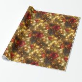 Kerstakelpapier voor mousserende kerstwijn cadeaupapier (Uitgerold)