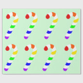 Kerstakelpapier voor regenboogsnoepjes cadeaupapier (Vlak)