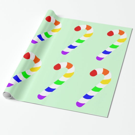 Kerstakelpapier voor regenboogsnoepjes cadeaupapier (Uitgerold)