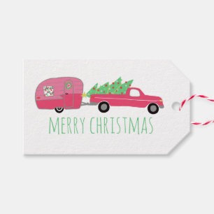 kerstakelwagen RV-kerstabel Cadeaulabel