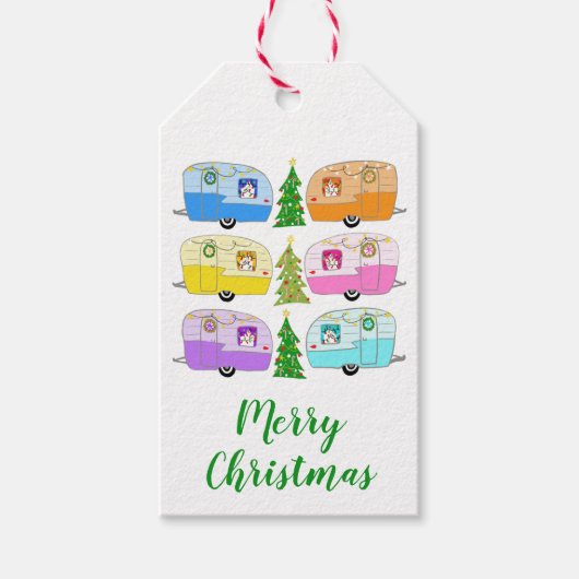 kerstakelwagen RV-kerstabel Cadeaulabel (Voorkant)