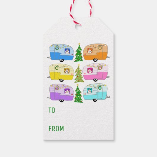  kerstakelwagen RV-kerstabel Cadeaulabel (Achterkant)