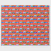  kerstakelwagen RV-kerstabel Cadeaupapier (Vlak)