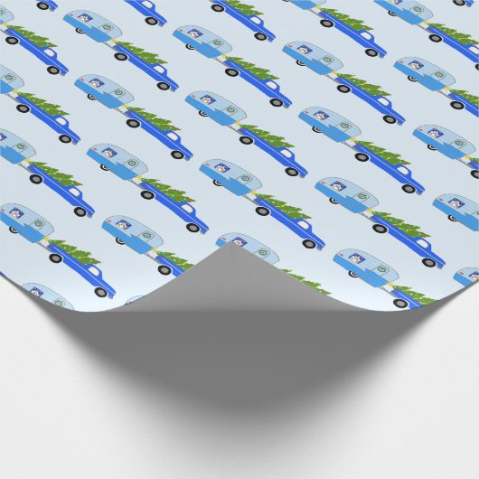 kerstakelwagen RV-kerstabel Cadeaupapier (Hoek)