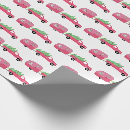  kerstakelwagen RV-kerstabel Cadeaupapier (Hoek)