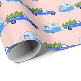 kerstakelwagen RV-kerstabel Cadeaupapier