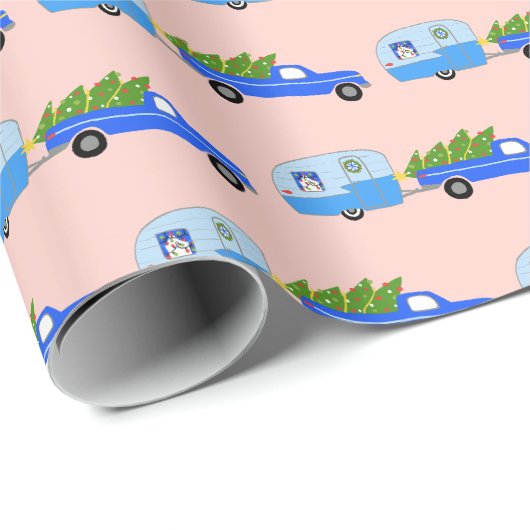 kerstakelwagen RV-kerstabel Cadeaupapier (Rol Hoek)