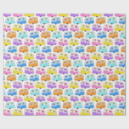  kerstakelwagen RV-kerstabel Cadeaupapier (Vlak)