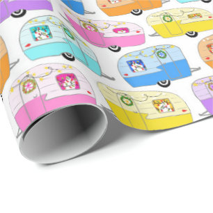  kerstakelwagen RV-kerstabel Cadeaupapier