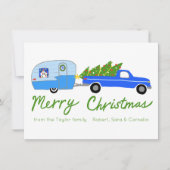 kerstakelwagen RV-kerstabel Feestdagenkaart (Voorkant)